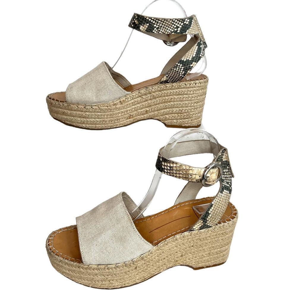 DOLCE VITA Lesly Espadrille Platform Sandal in Tan & Snake Print Women's Sz. 8.5